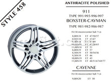 Cargar imagen en el visor de la galería, Porsche Boxster Cayman Type 981 982 986 987 Wheel 11X19 Style 458 Rims Porsche