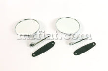 Cargar imagen en el visor de la galería, Alfa Romeo Spider Chrome Round Side View Mirror Set W/ Emblem Doors Alfa Romeo