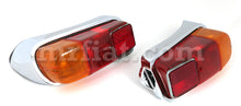 Load image into Gallery viewer, Fiat 600 D Chromed Plastic Rear Tail Light Set Complete High Quality Lights Fiat