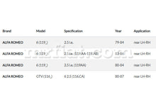 Cargar imagen en el visor de la galería, Alfa Romeo 6 GTV Handbrake Cable Cables Alfa Romeo
