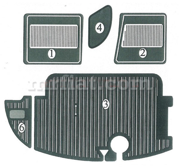 Alfa Romeo Giulietta Sprint Veloce 2nd 3rd Series Grey Rubber Mat Set Interior Alfa Romeo   