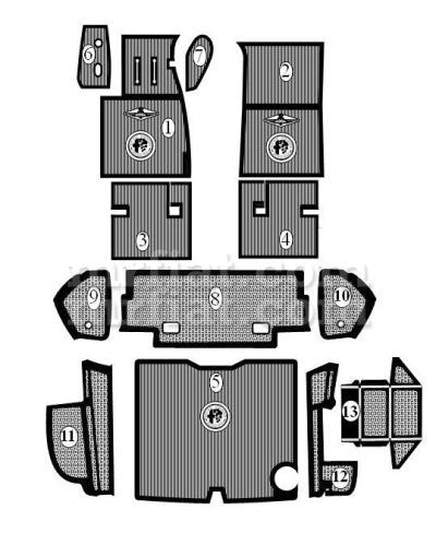 Alfa Romeo 2000 2600 Spider Trunk Rubber Mat #8 Interior Alfa Romeo   
