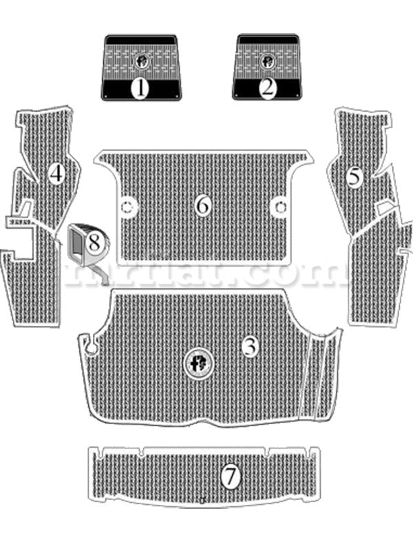 Alfa Romeo GT Junior GTV 1750 2000 Complete Rubber Mat Set Interior Alfa Romeo   