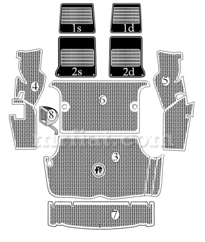 Alfa Romeo GT Junior 1300 GTA 1600 1750 Right Wheelhouse Rubber Mat #5 Interior Alfa Romeo   