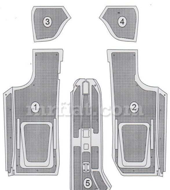 Bianchina Cabriolet Transformable Berlina Rubber Floor Mat #3 Interior Fiat   