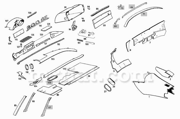 Mercedes 230 SL Loud-Speaker Cover Interior Mercedes   