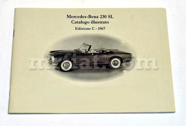 Mercedes 230 SL 1967 Edition Ge/En/It/Fr Illustrated Parts Catalogue Accessories Mercedes   