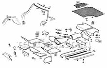 Load image into Gallery viewer, Mercedes 230 SL 280 SL Engine Compartment Antisqueak Plate Front Right Panel Engine Compartment Mercedes   
