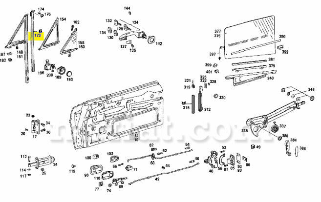 Mercedes 220 250 280 Window Front Guide Rail Rubber Channel Doors Mercedes   