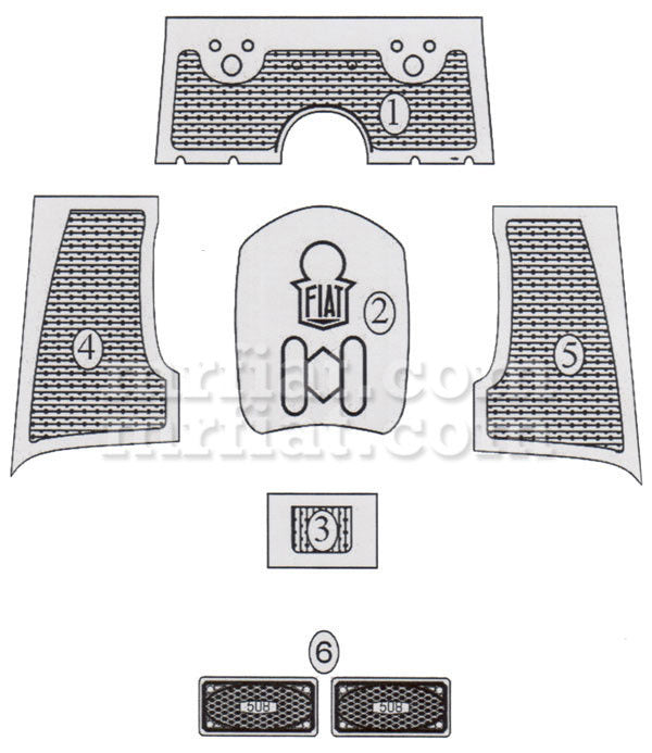 Fiat Balilla Spider Sport OEM Rubber Floor Mat #1 Interior Fiat   