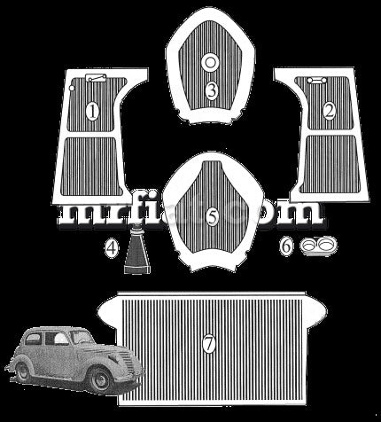 Fiat 1100 E Trunk Mat #7 1100 A-B-E Fiat   