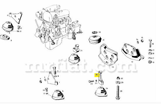Mercedes 190 Ponton Engine Support Rear Left Engine Mercedes   