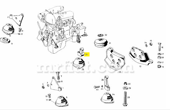 Mercedes 190 Ponton Engine Support Rear Right Engine Mercedes   