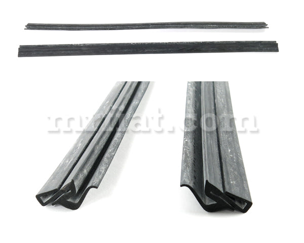 Fiat 600 D Lower Glass Door Rubber Set Glass and Seals Fiat   