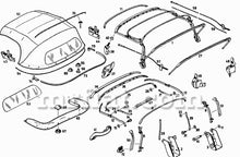 Cargar imagen en el visor de la galería, Mercedes 190 SL Soft Top Tightener Right Roof Mercedes
