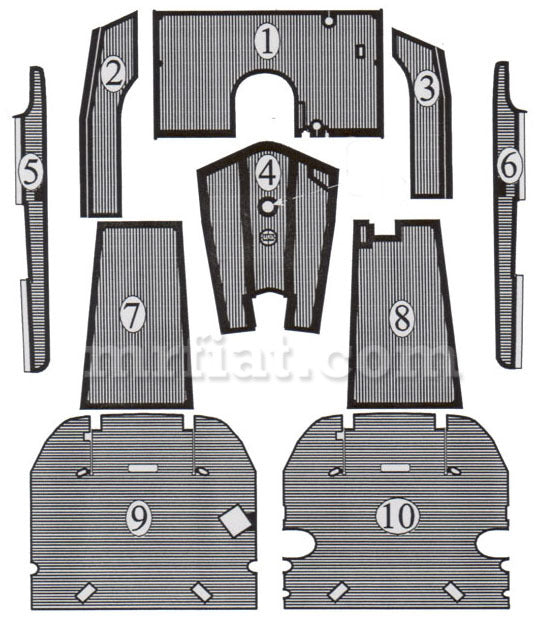 Lancia  Ardea  Rubber Mat Set Interior Lancia   