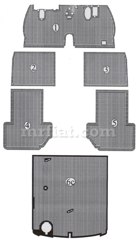 Lancia Aurelia B20 GT   Rubber Firewall Mat #1 Interior Lancia   