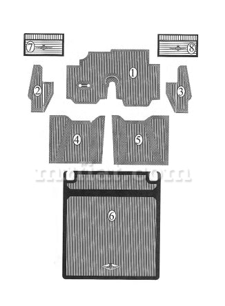 Lancia Flaminia GT GTL Touring Rubber Mat #4 Beige Interior Lancia   