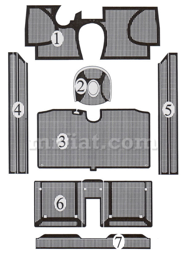 Lancia Fulvia Sport Zagato 1st Series Rubber Mat Set Interior Lancia   