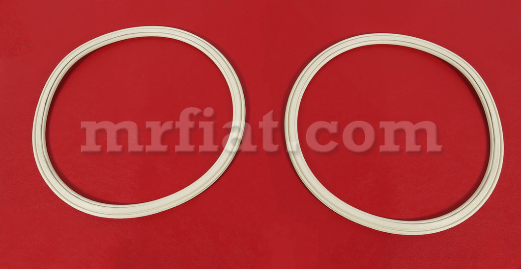 Fiat 850 Spider 1965-72 White Headlight Rubber Set Glass and Seals Fiat   