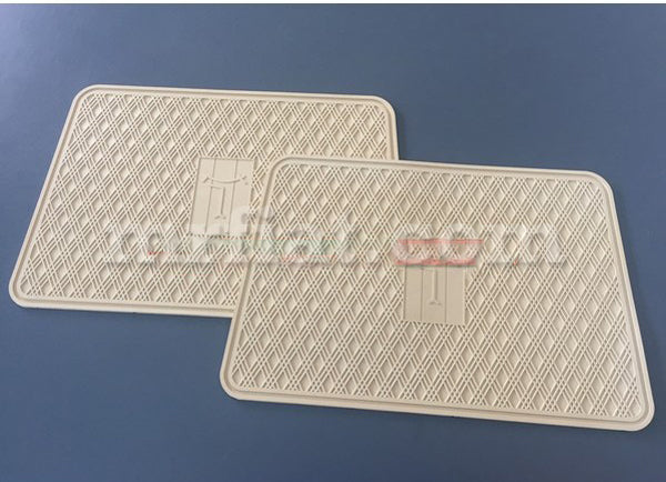 De Tomaso Guarà Beige Heel Tap Rubber Mats Set OEM Glass and Seals De Tomaso   