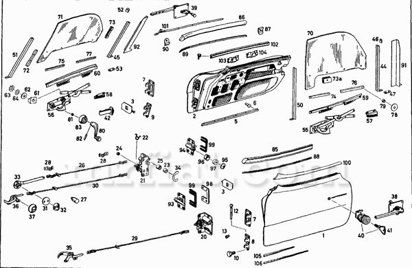 Mercedes 220a 220 S 190 Ponton 230 SL Lock Cover Plate At Door Lining Doors Mercedes   