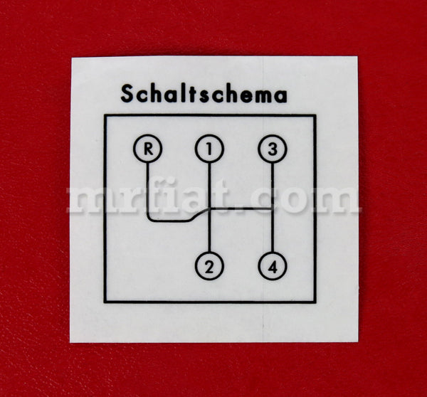 Porsche 356 B C Shift Pattern Decal 1960-65 Interior Porsche   