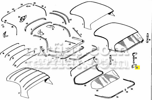 Mercedes 190 SL Roof Locking Hook Roof Mercedes   