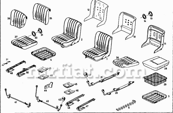 Mercedes 190 SL Seat Inner Guide Rail | MB-190-484 – MrFiat