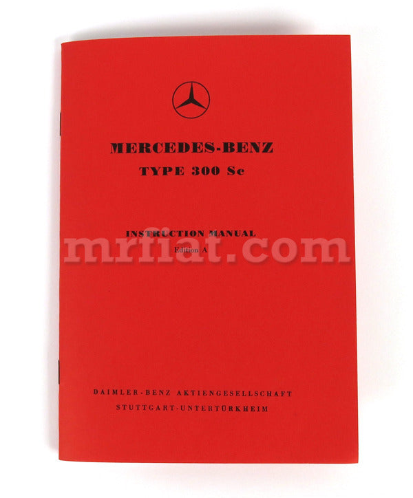 Mercedes 300 Sc 1955-1958 English Owner's Manual Accessories Mercedes