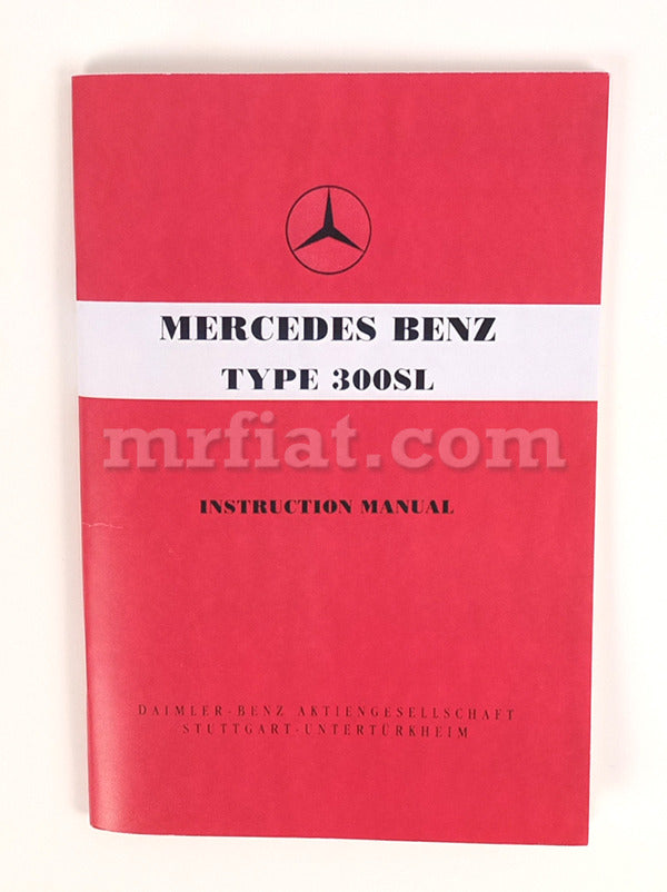 Mercedes 300 SL Coupe 1954-1957 English Owner's Manual Accessories Mercedes   