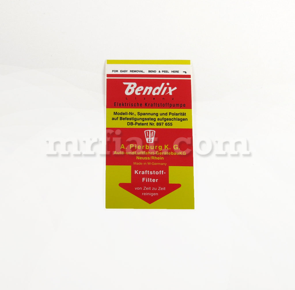 Porsche 911 Fuel Pump Pierburg Bendix Decal | POR-911-489 – MrFiat