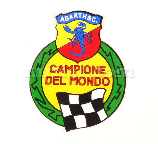 Fiat 500 600 Abarth Campione del Mondo Sticker Abarth Emblems Fiat   