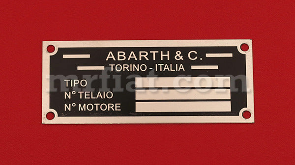 Fiat 500 600 Abarth ID Plate Abarth and Giannini Fiat   