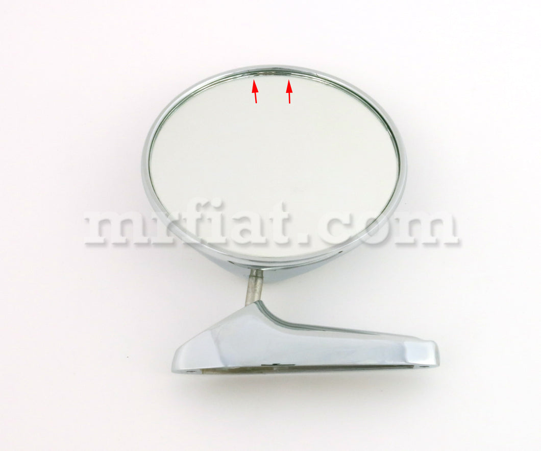 Alfa Romeo Spider Chrome Side View Round Mirror W/ Emblem Damaged Doors Alfa Romeo   