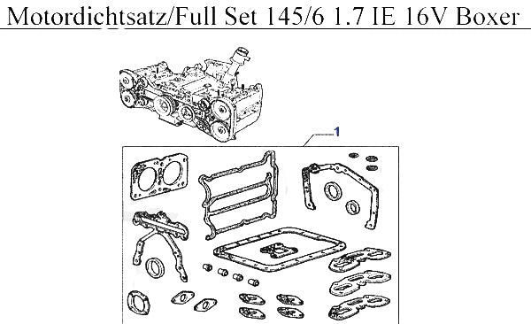 Engine Gasket Set for Alfa Romeo 145/6 1.7cc IE 16v Models Alfa Romeo