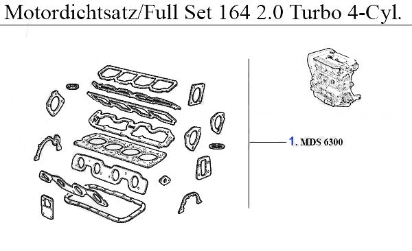 Engine Gasket Set for Alfa Romeo 164 2.0cc Turbo Models Alfa Romeo