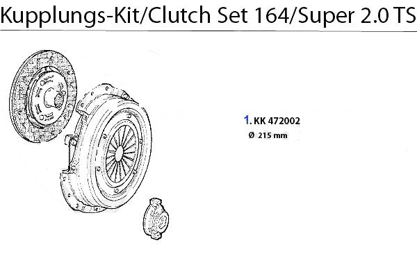 Clutch Set for Alfa Romeo 164 2.0cc TS Models Alfa Romeo