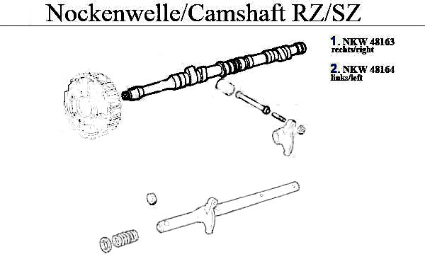 Camshaft Right 75 (Upgraded),164 Qv >1992, Rz, Sz 3.0 V6 Alfa Romeo