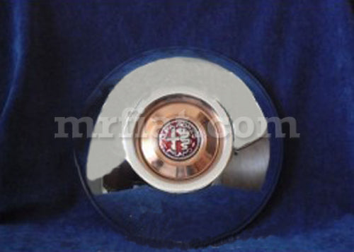 Alfa Romeo 6C 2500 Chrome Wheel Cover W/ Copper Hub Cap Emblem Wheel Caps Alfa Romeo   