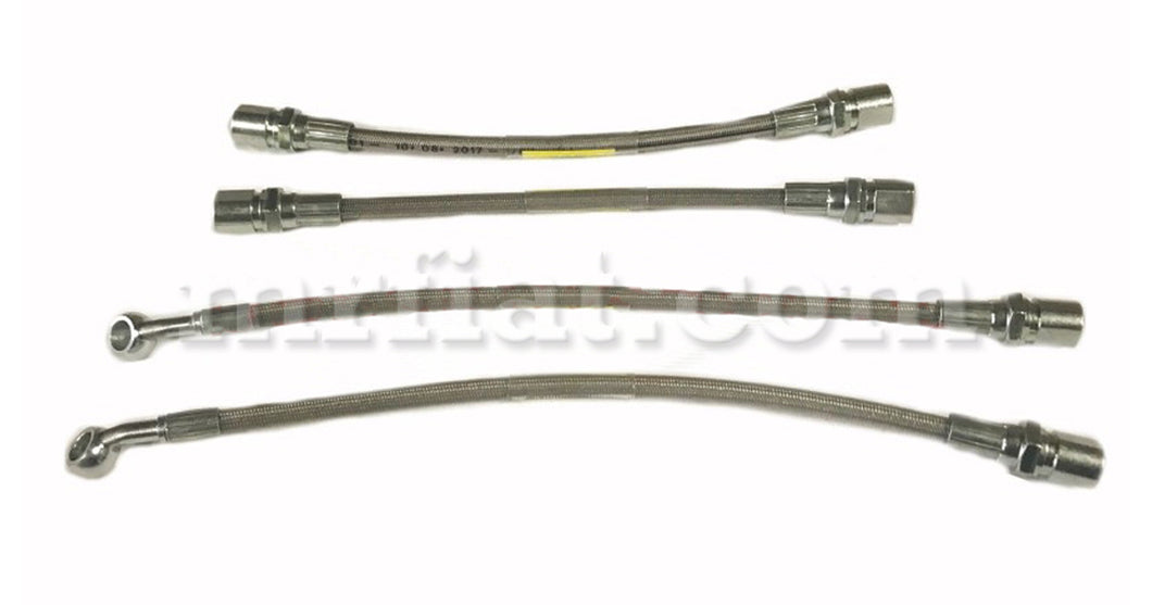 Fiat 500 Braided Brake Hose Set Brakes Fiat   