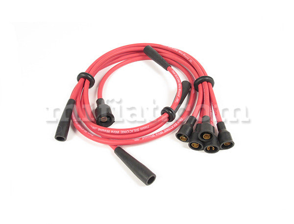 Fiat 124 Coupe Spider 1600 1800 2000 Red Spark Plug Cables Set Electrical and Ignition Fiat   