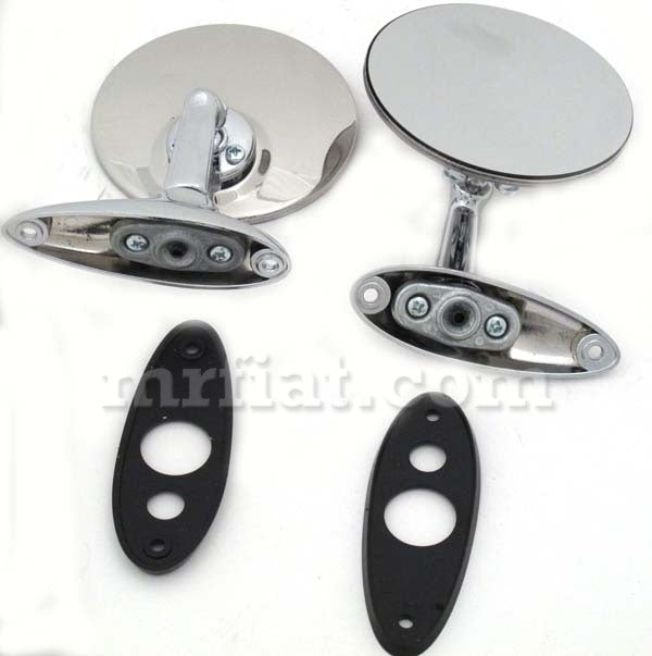 Fiat 500 600 Side View Mirror Set Flat Bolted Set Doors Fiat   