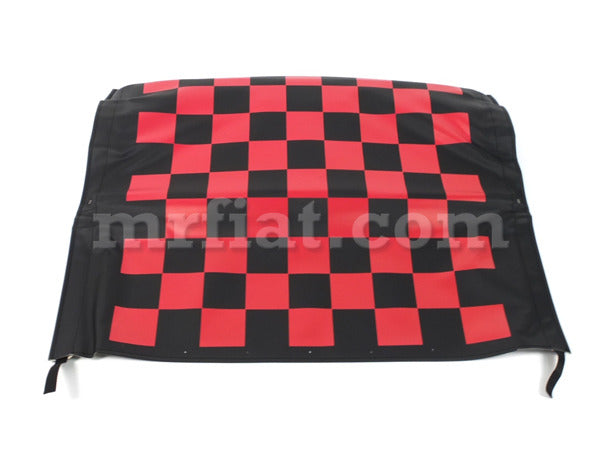 Fiat 500 F/L/R Red Checkered Complete Folding Top 1965-75 Roof Fiat   