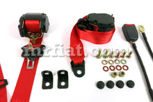 Load image into Gallery viewer, Fiat 850 Coupe 124 Coupe Red Retractable Seatbelts Set Interior Fiat   
