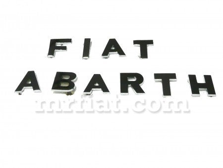 Fiat 600 850 Fiat Abarth Chrome Script 20 mm Emblem OEM Abarth Fiat   