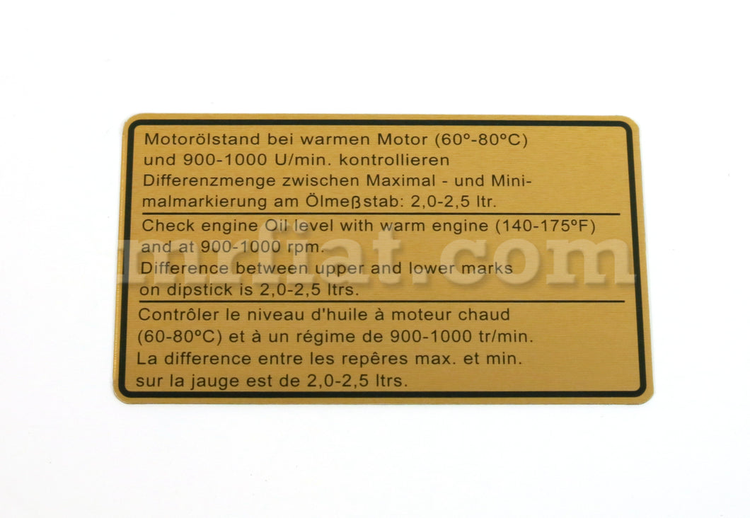 Porsche 911/930 Engine Oil Level Sticker 1973-80 Accessories Porsche   