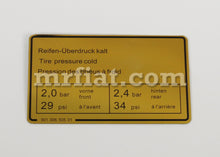 Cargar imagen en el visor de la galería, Porsche 911 Tire Pressure Sticker 1973 Accessories Porsche   
