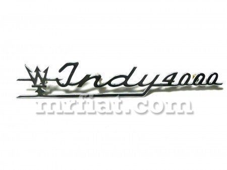 Maserati Indy 4000 Script Chrome Emblem Emblems Maserati   