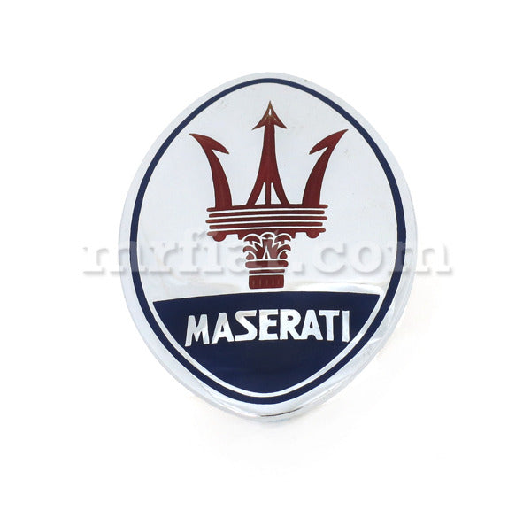 Maserati Oval Enamel Blue Chrome Emblem Emblems Maserati   